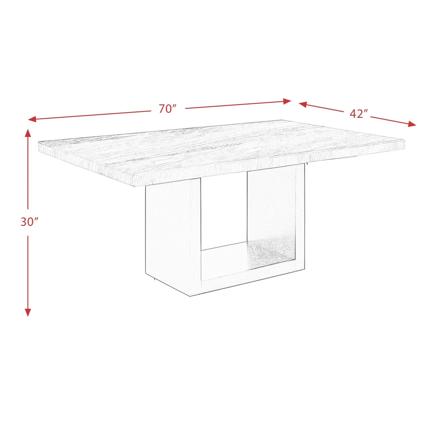 Willow White Marble Standard Height Dining Table