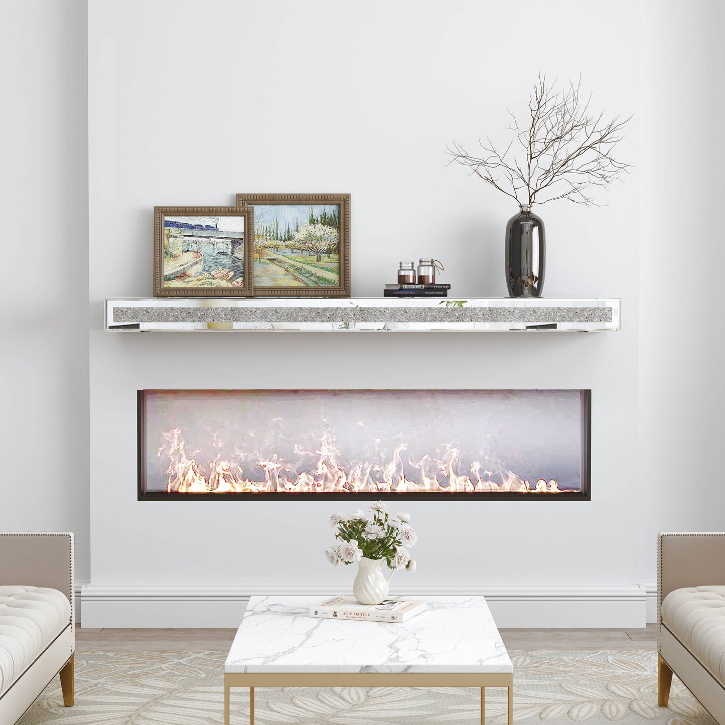 The Diamond Glow Floating Mantel