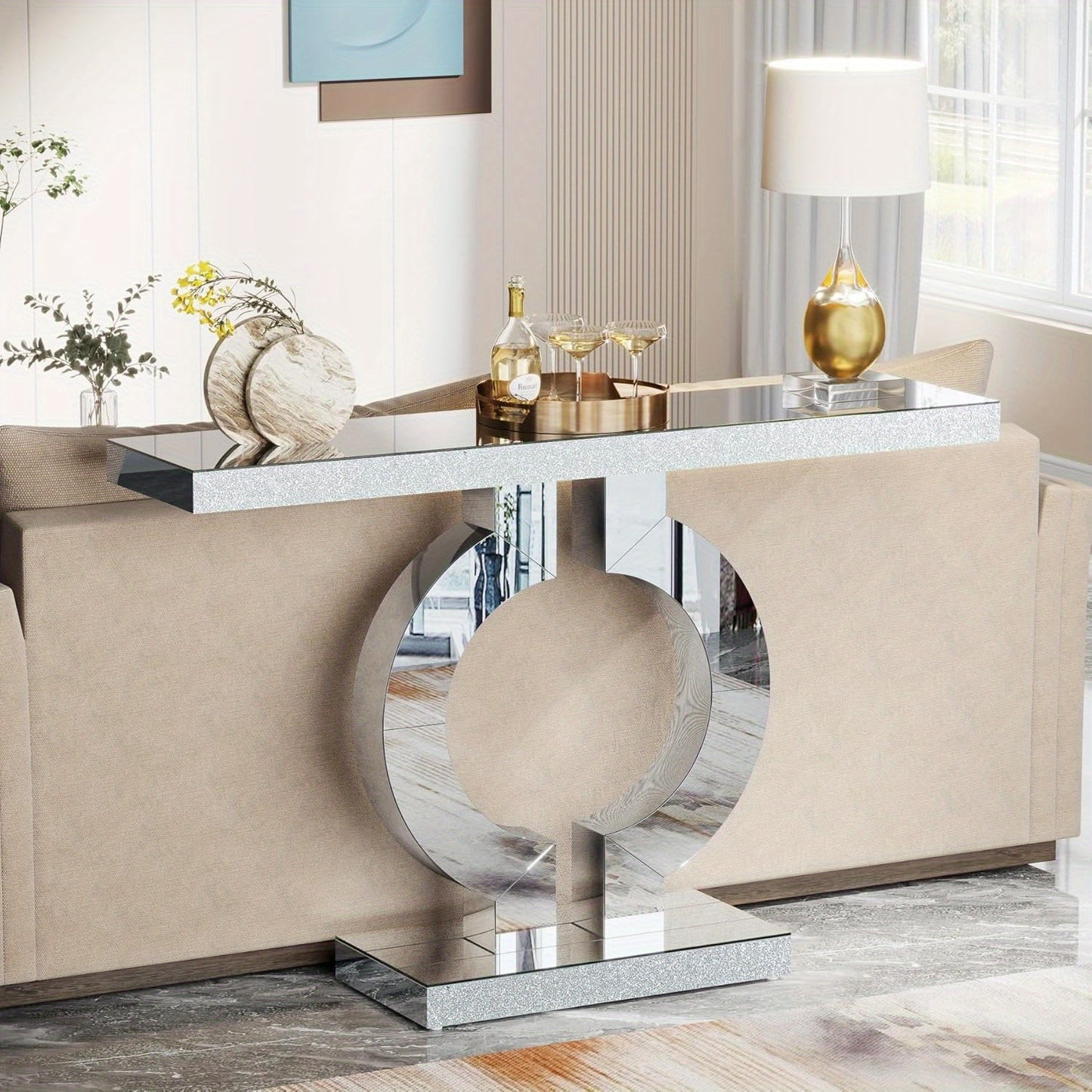 The Silvery Overture Console Table