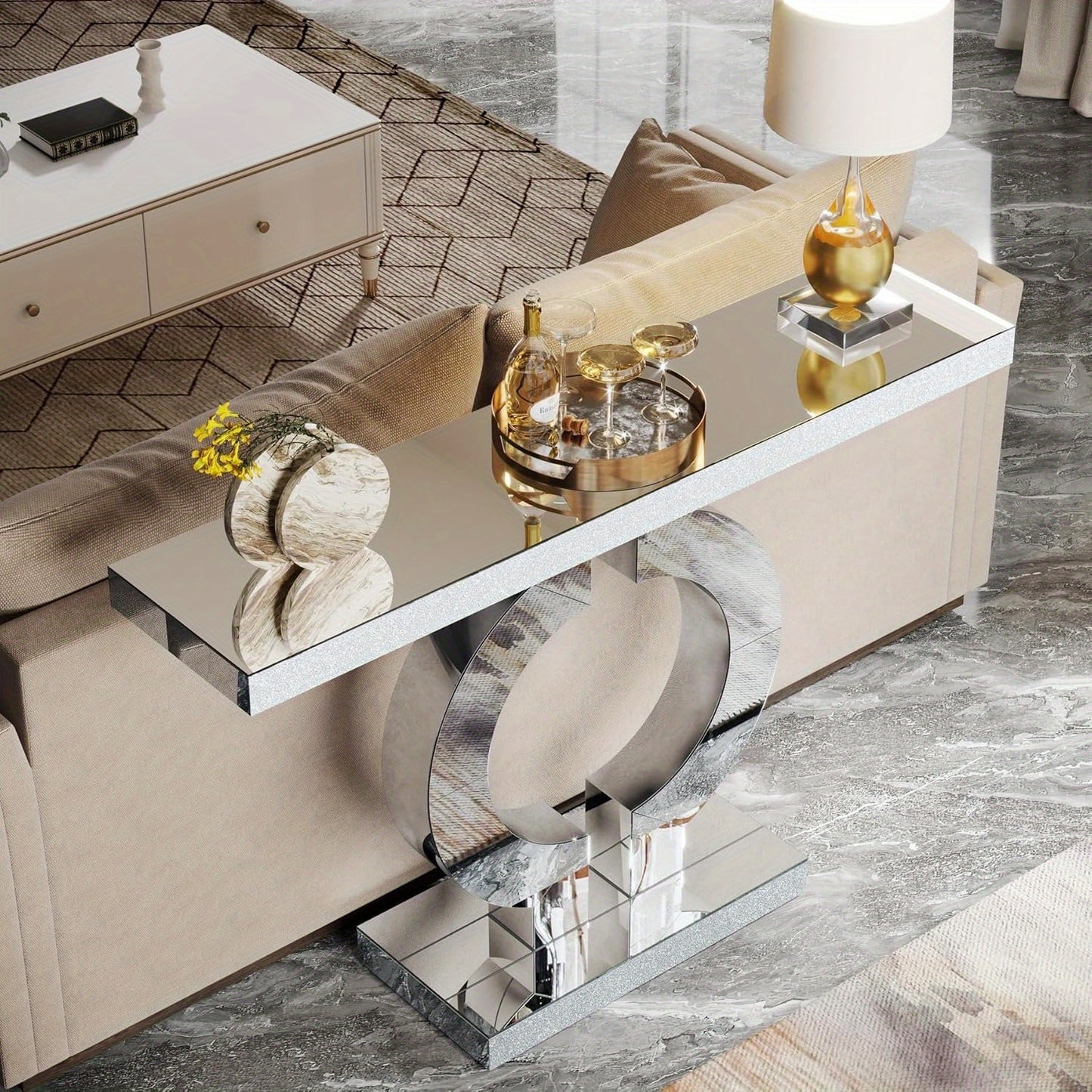 The Silvery Overture Console Table