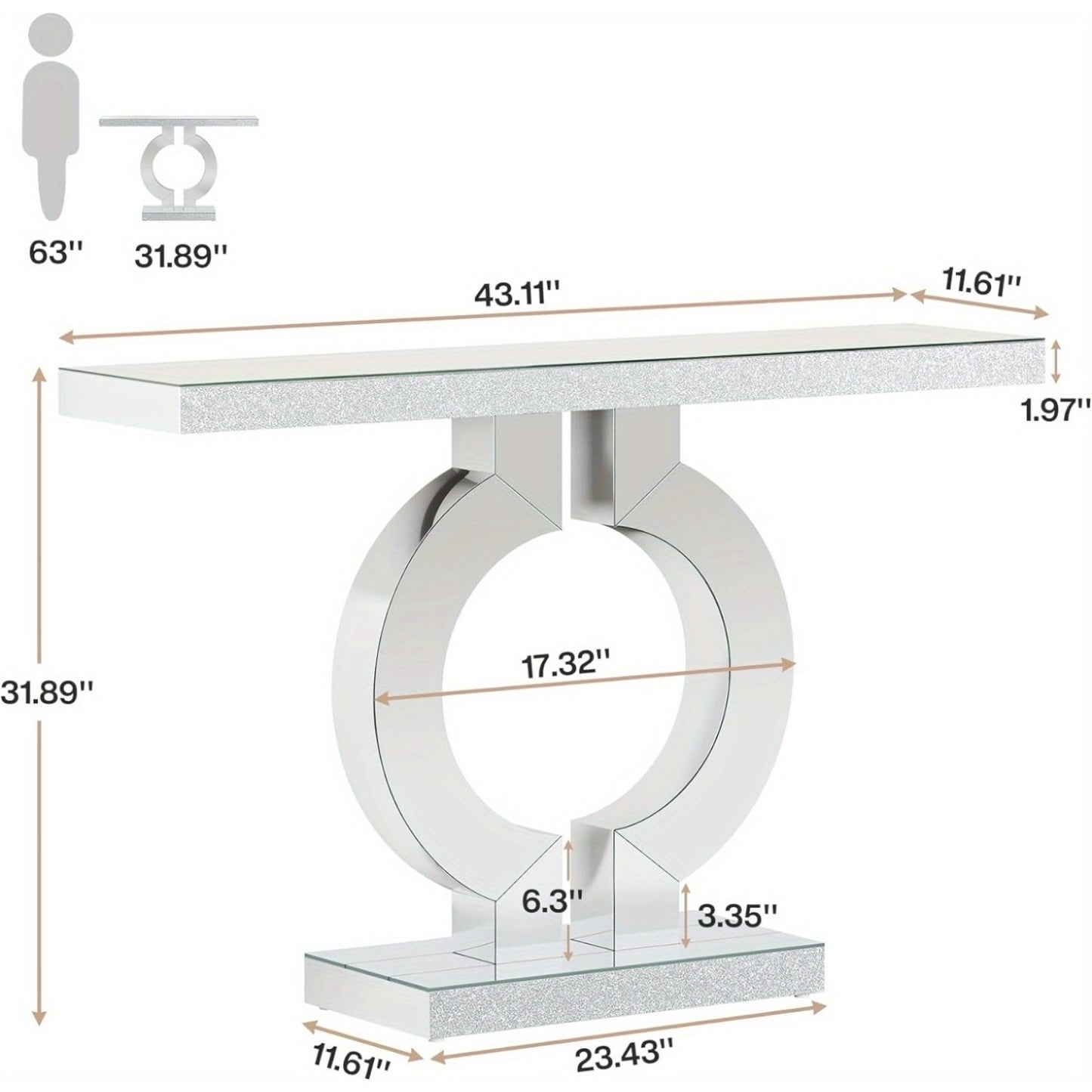 The Silvery Overture Console Table