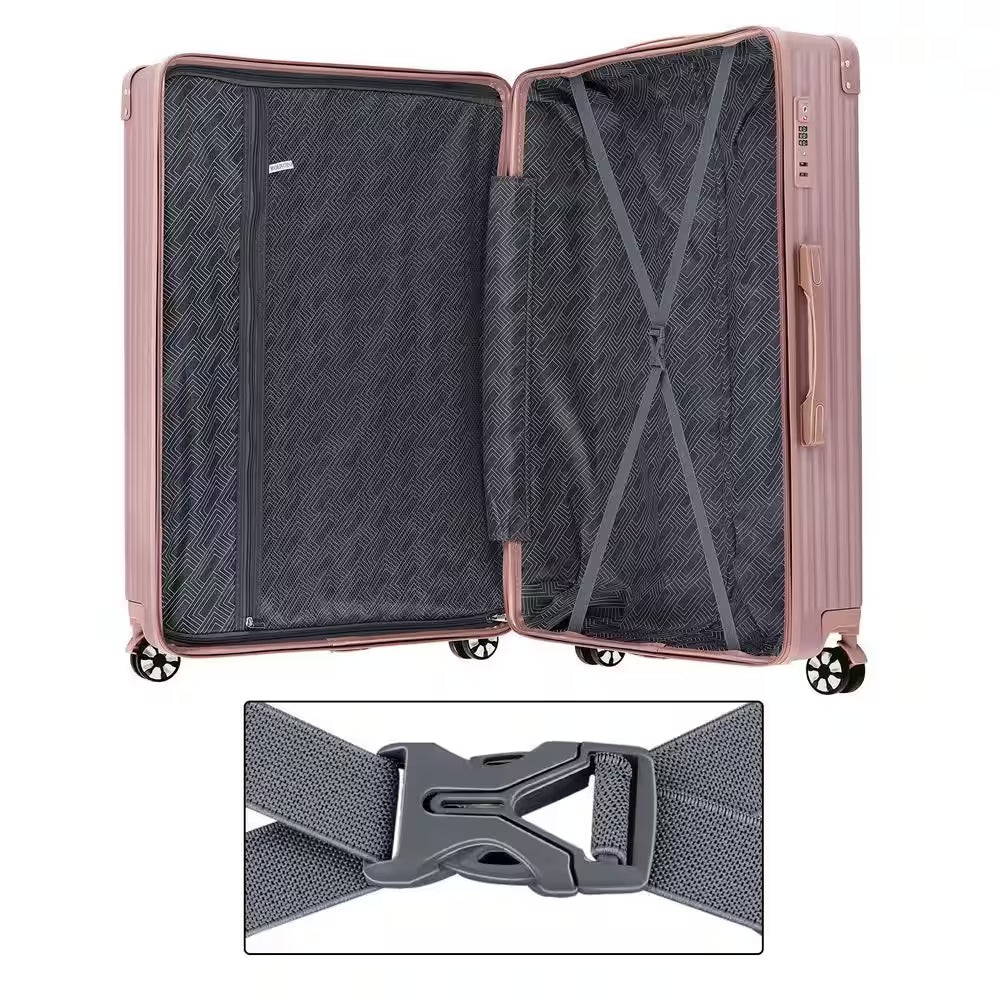 5-Piece Myrtle Springs Nested Hardside Luggage Set in Elegant Rosegold TSA Compliant