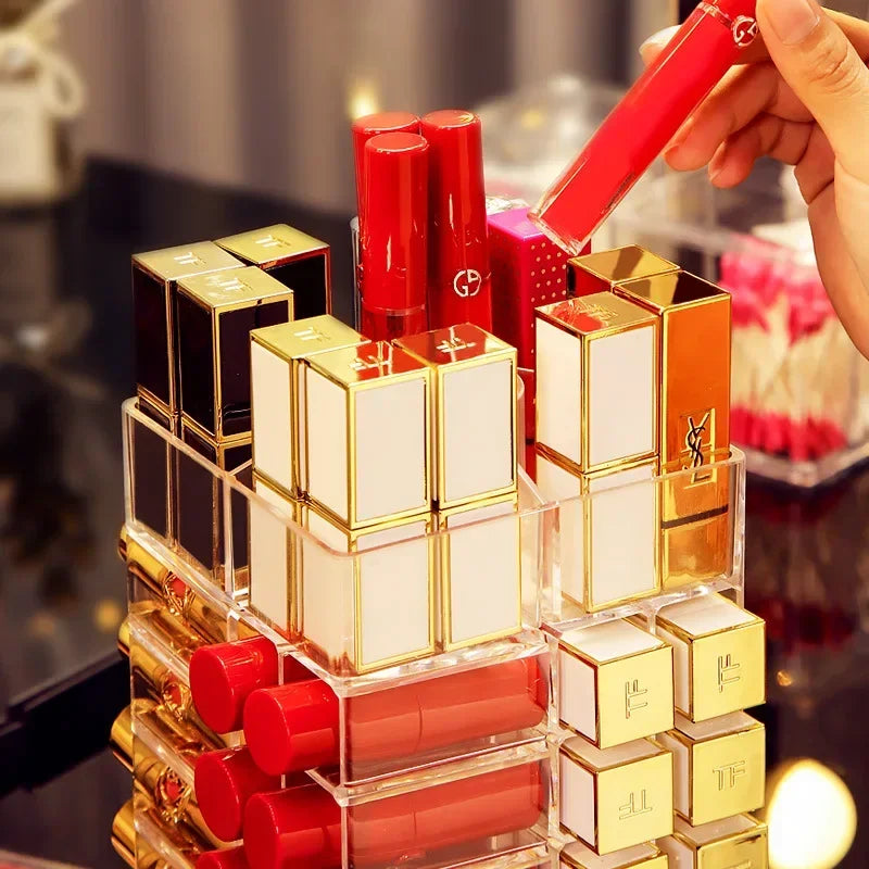 Mogul Luxe Lipstick Carousel: 360-Degree Rotating Makeup Storage Rack