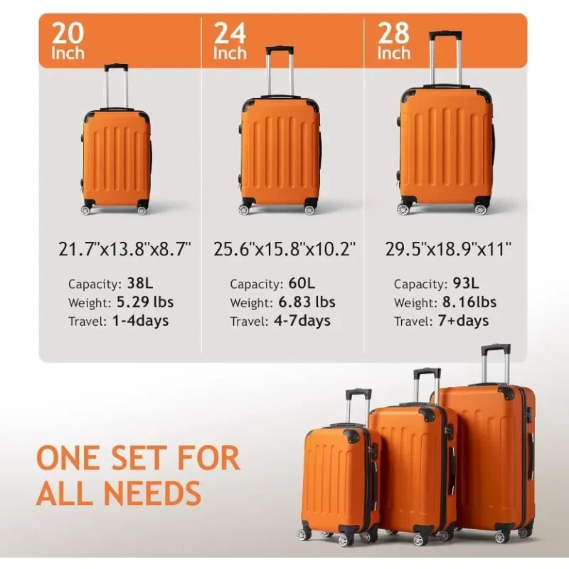 Mogul Sound & Steady: 3-Piece Luggage Set for Effortless Travel (Various Shades)