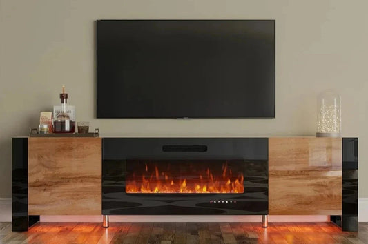 The Allure Media Console with Dynamic Fireplace & Ambient Backlighting