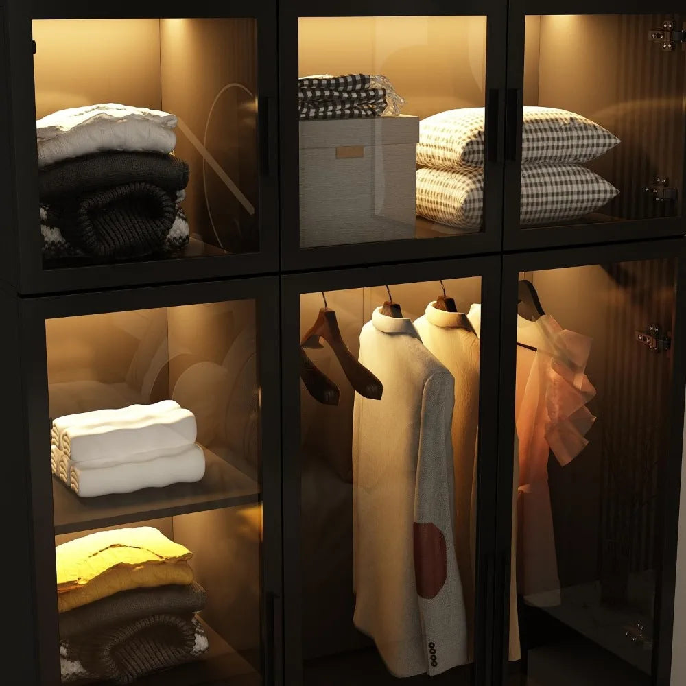 The Apex Glass Wardrobe with Lighting System (2 Shades)