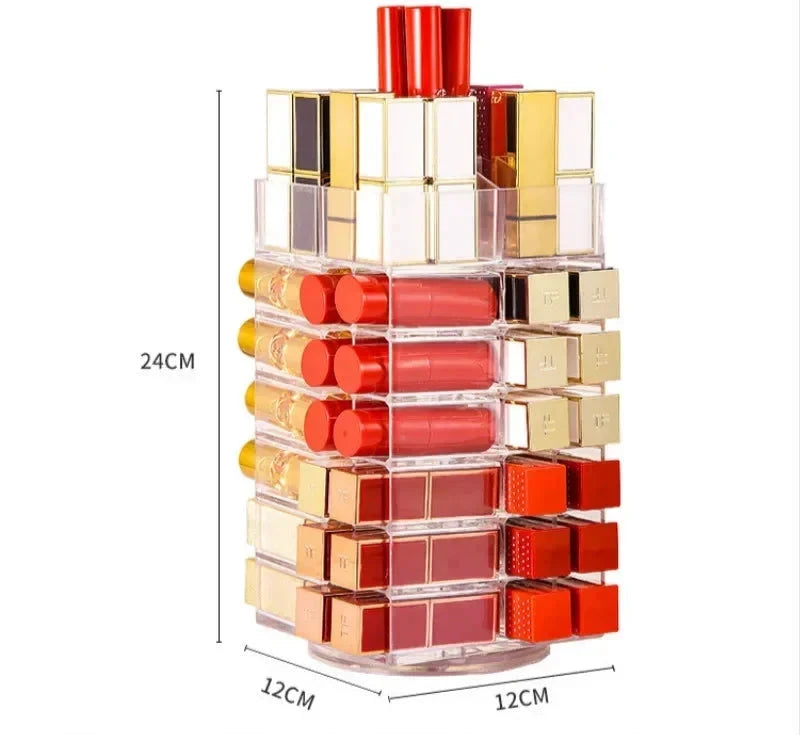 Mogul Luxe Lipstick Carousel: 360-Degree Rotating Makeup Storage Rack