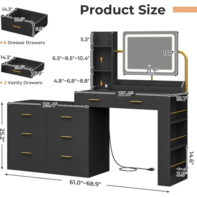 The Étoile Vanity Dresser Set (Various Shades)