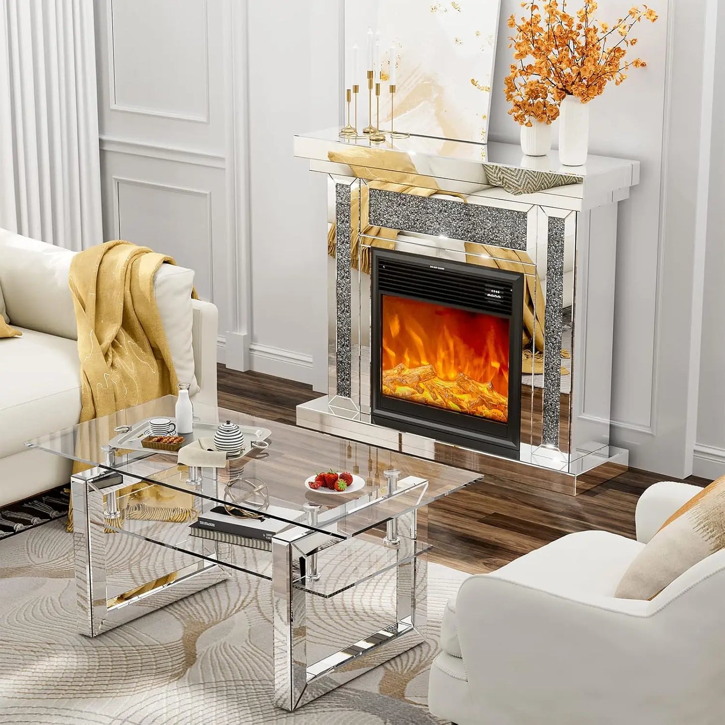 The Diamond Mirage Fireplace TV Stand