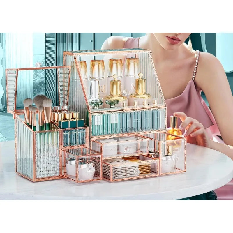 Mogul Sanctuary: The Tempered Glass Makeup Vanity Organizer