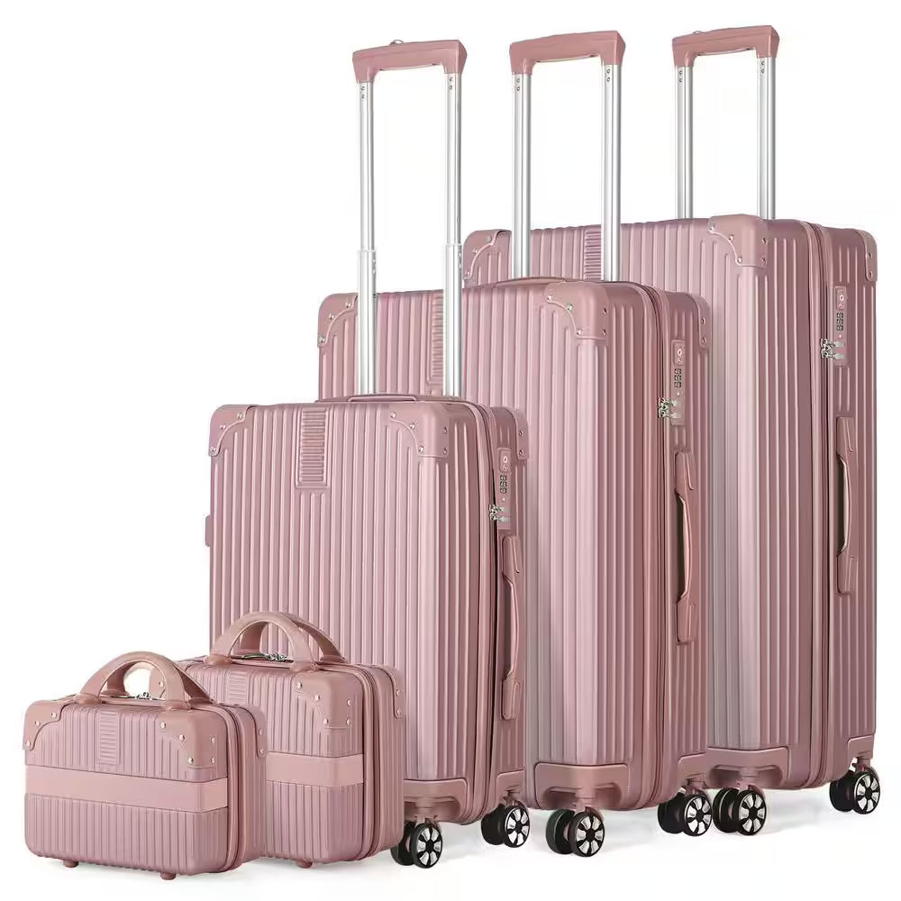 5-Piece Myrtle Springs Nested Hardside Luggage Set in Elegant Rosegold TSA Compliant